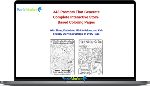 343 Prompts for Interactive Story-Based Coloring Pages + OTO